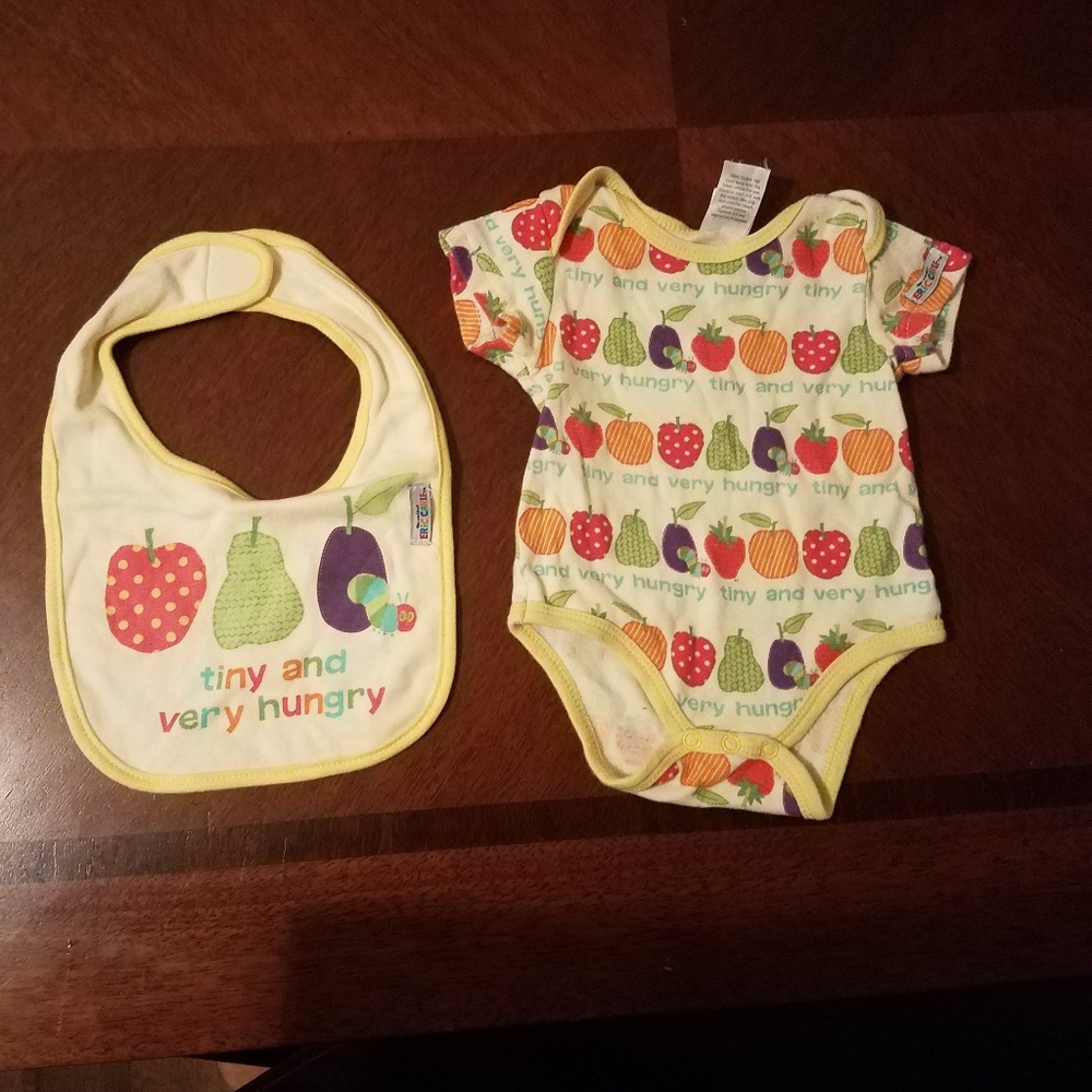 Hungry Hungry Caterpillar onsie and bib